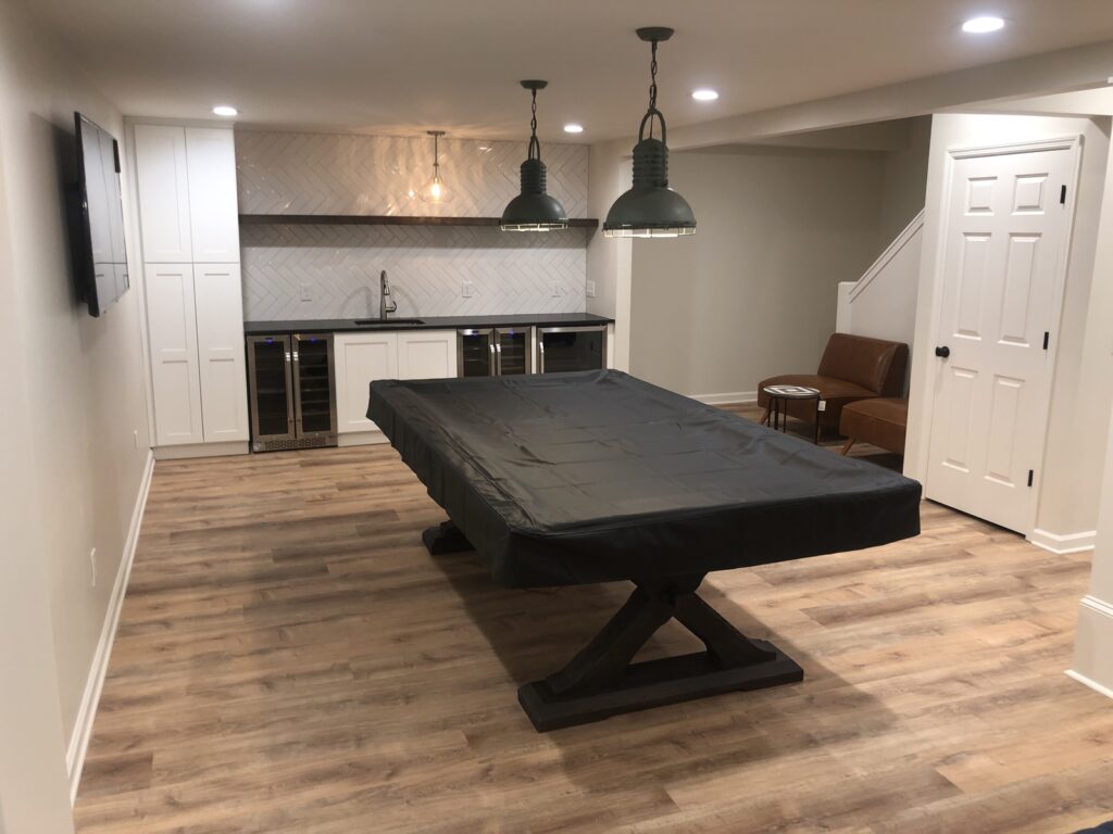 full pool table basement remodeling
